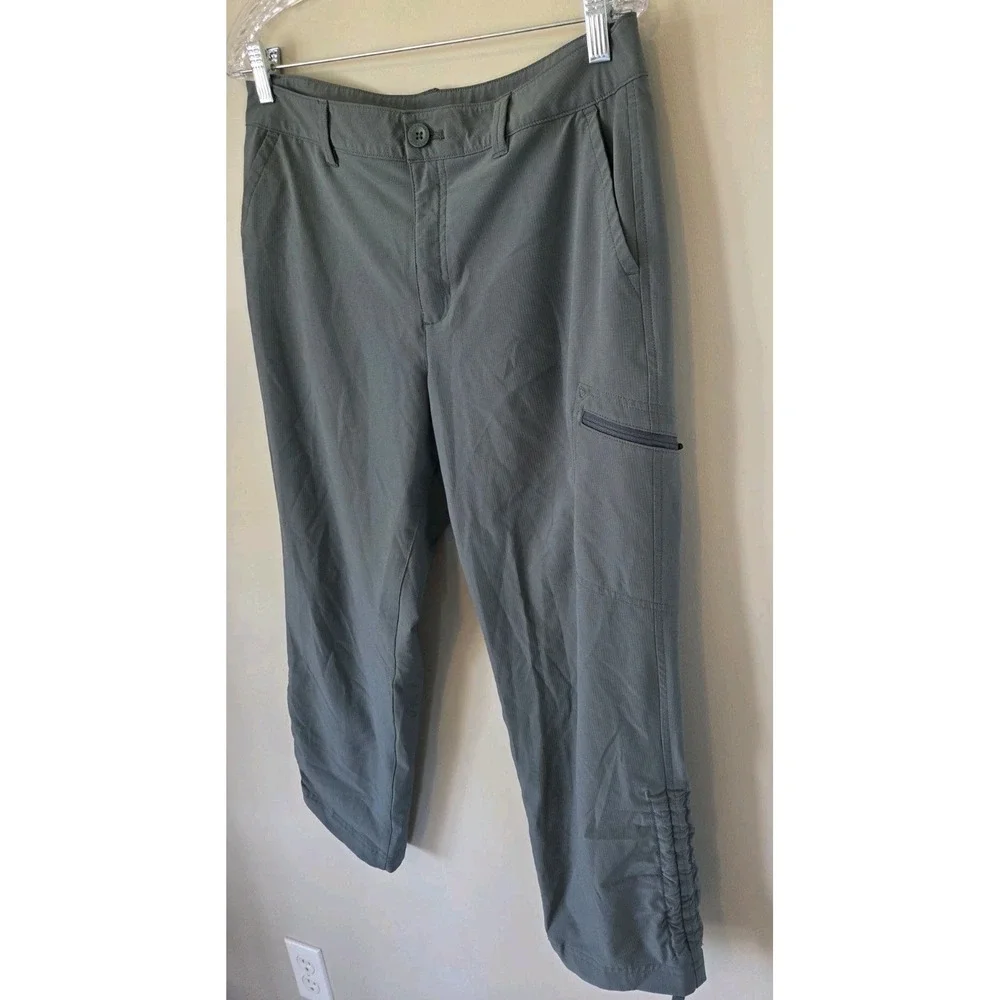 Eddie Bauer Womens Ripstop Crop Pant Capri Zip Pocket Gray Size 8